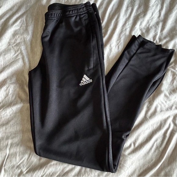 Adidas Black Track, Running, workout Pants with Zipper Legs - Picture 6 of 9